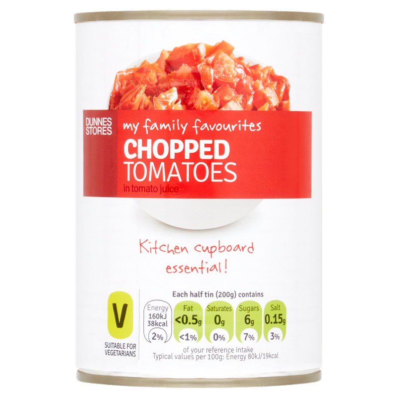 unnes Stores My Family Favourites Chopped Tomatoes