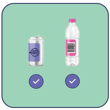 image of permitted drinks containers