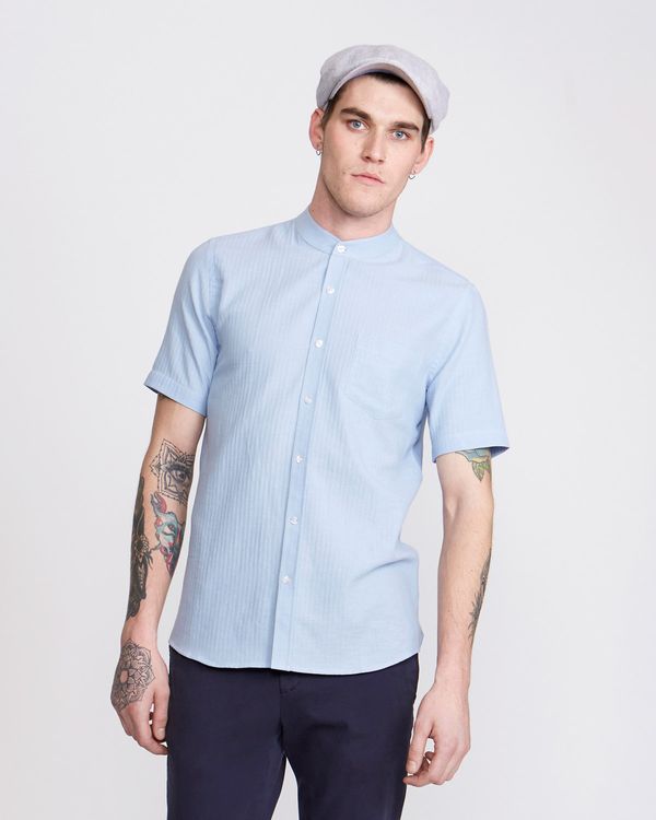 Paul Galvin Slim Fit Short-Sleeved Chambray Shirt