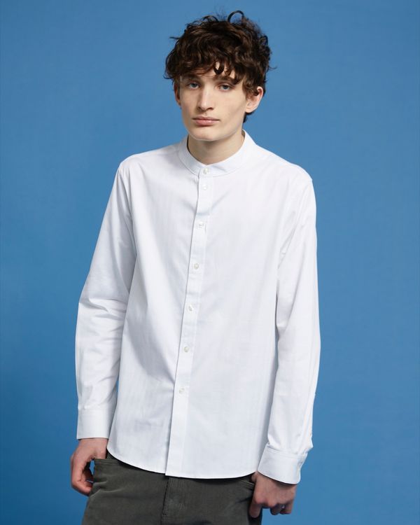 Dunnes Stores | White Paul Galvin Oxford Herringbone Grandad Shirt