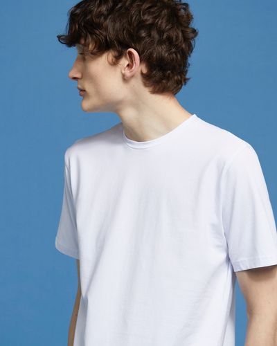 Dunnes Stores  White Paul Galvin Short-Sleeved Dipped Hem Stretch T-Shirt