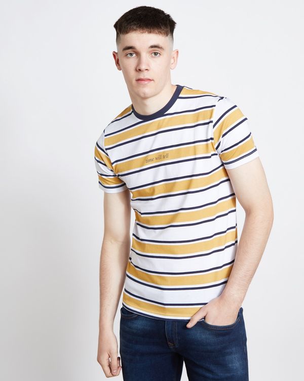 Paul Galvin Mustard Retro Stripe Tee Shirt