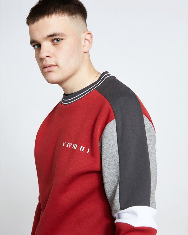 Paul Galvin Red Panel Sweatshirt