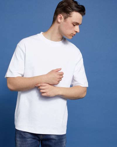 Paul Galvin White Heavyweight Relaxed Fit Cotton T-Shirt