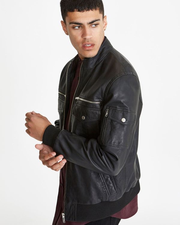 Paul Galvin Leather Bomber Jacket