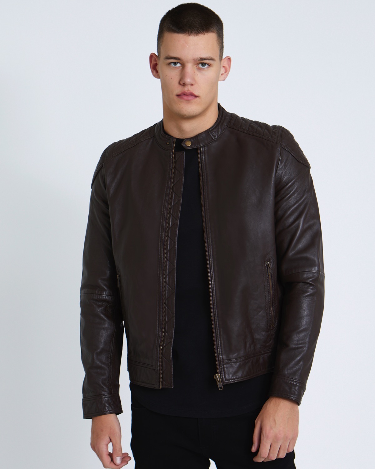 Dunnes Stores | Brown Paul Galvin Brown Leather Jacket