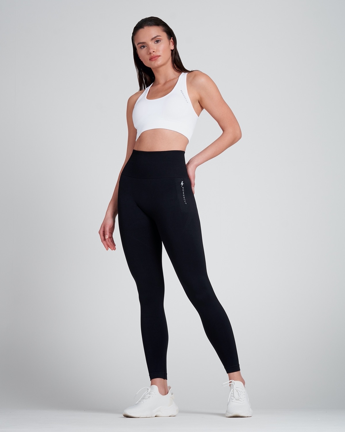 Dunnes Stores  White Powercut Solid Sports Bra
