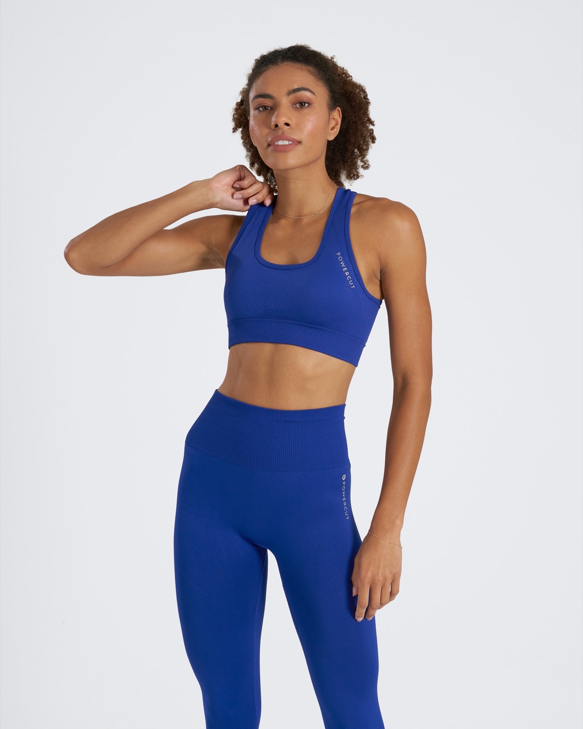 Dunnes Stores  Electricblue Powercut Solid Seamless Sports Bra