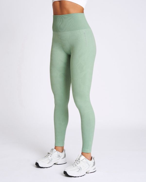 Dunnes Stores  Mineral-gree Solid Seamless Jacquard Camo Legging in  Mineral Green