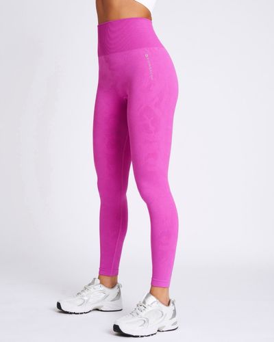 Solid Seamless Jacquard Camo Legging In Orchid Violet