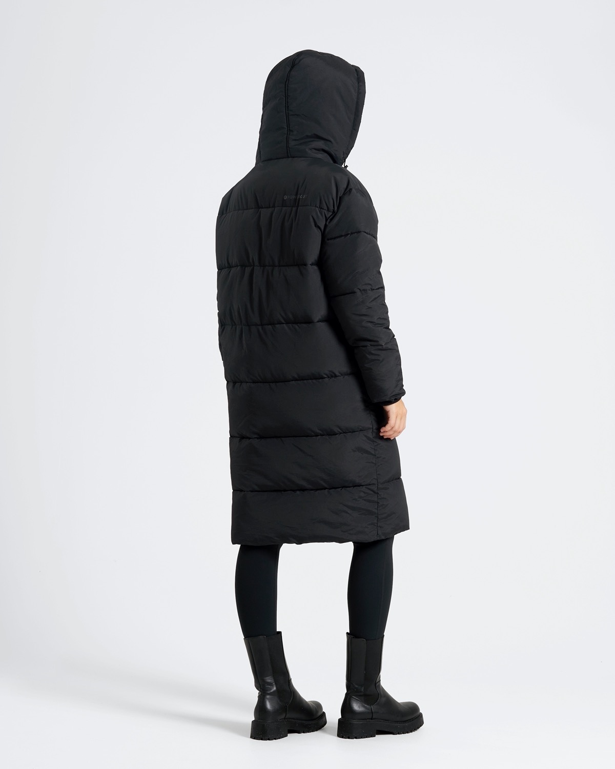 OUTSIDER Longline Baffle Puffer Jacket Black