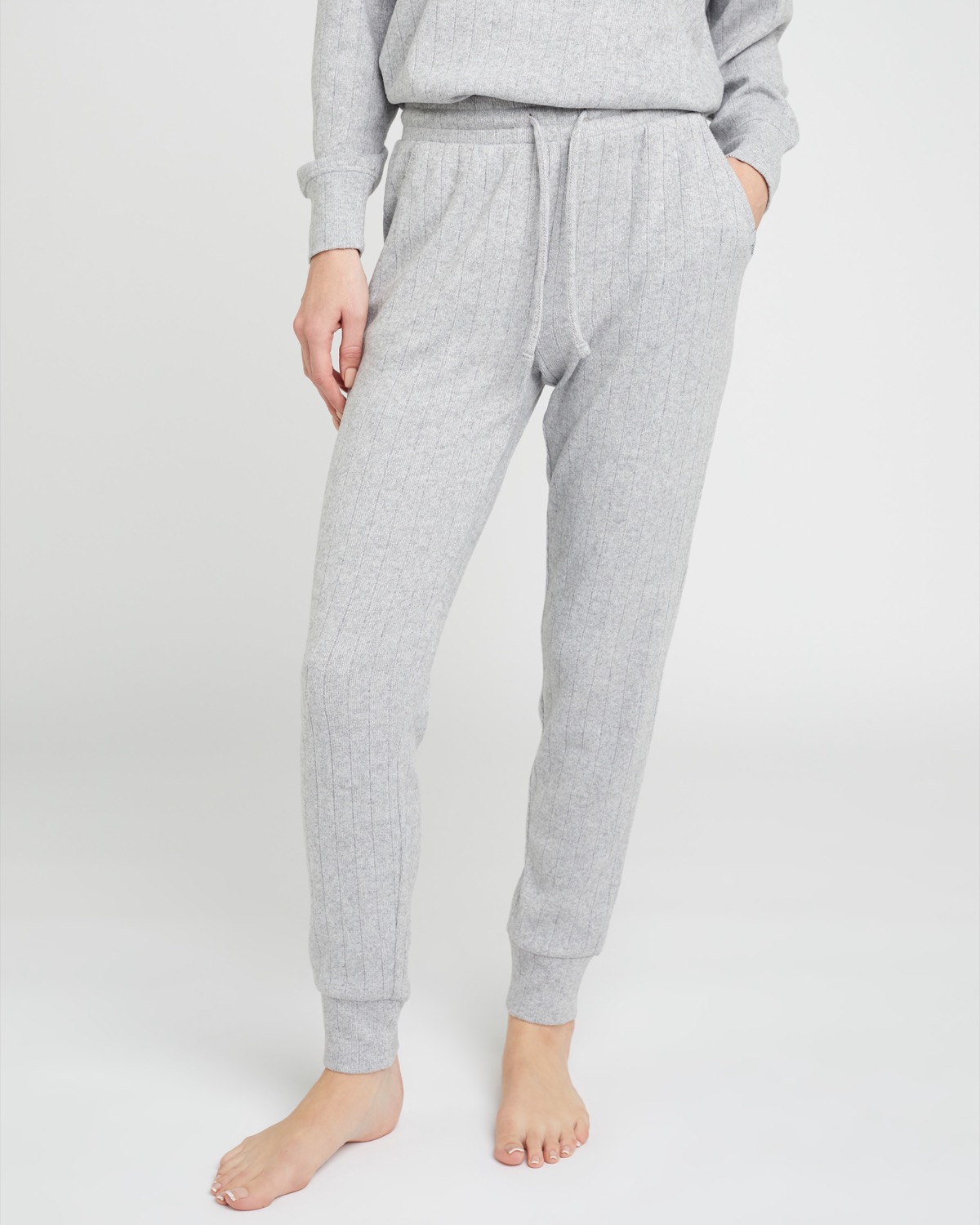 Dunnes Stores | Grey-marl Rib Pyjama Joggers