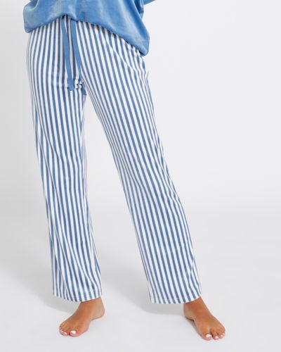 Striped Velour Wide Leg Pyjama Pants