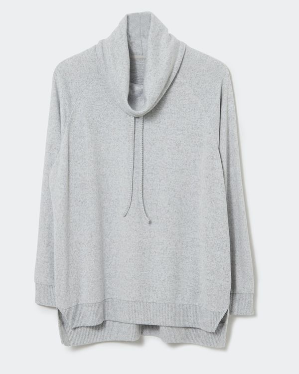 Grey Soft Lounge Cowl Neck Top