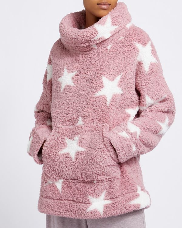 Cosy Fleece Cowl Neck Pyjama Top