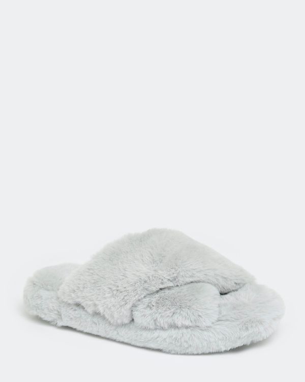 Dunnes Stores | Green Faux Fur slipper