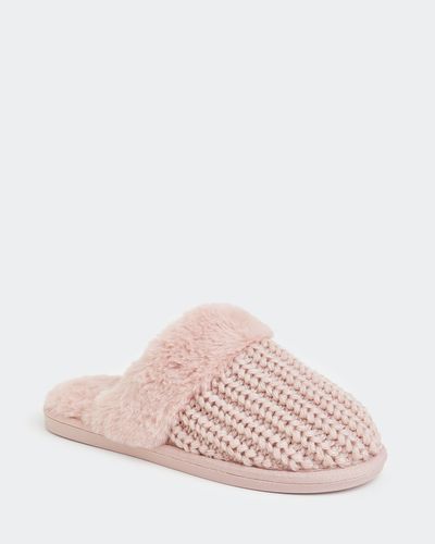 Cable Knit Lined Slippers thumbnail