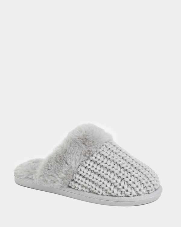 Cable Knit Lined Slippers
