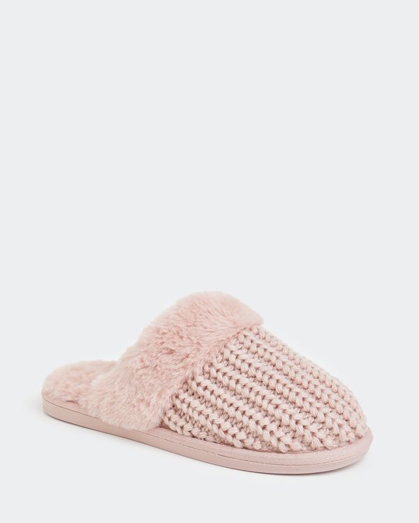 Cable Knit Lined Slippers