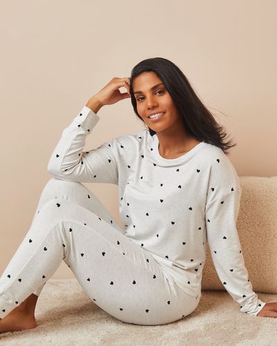 Long-Sleeved Heart Pyjama Top