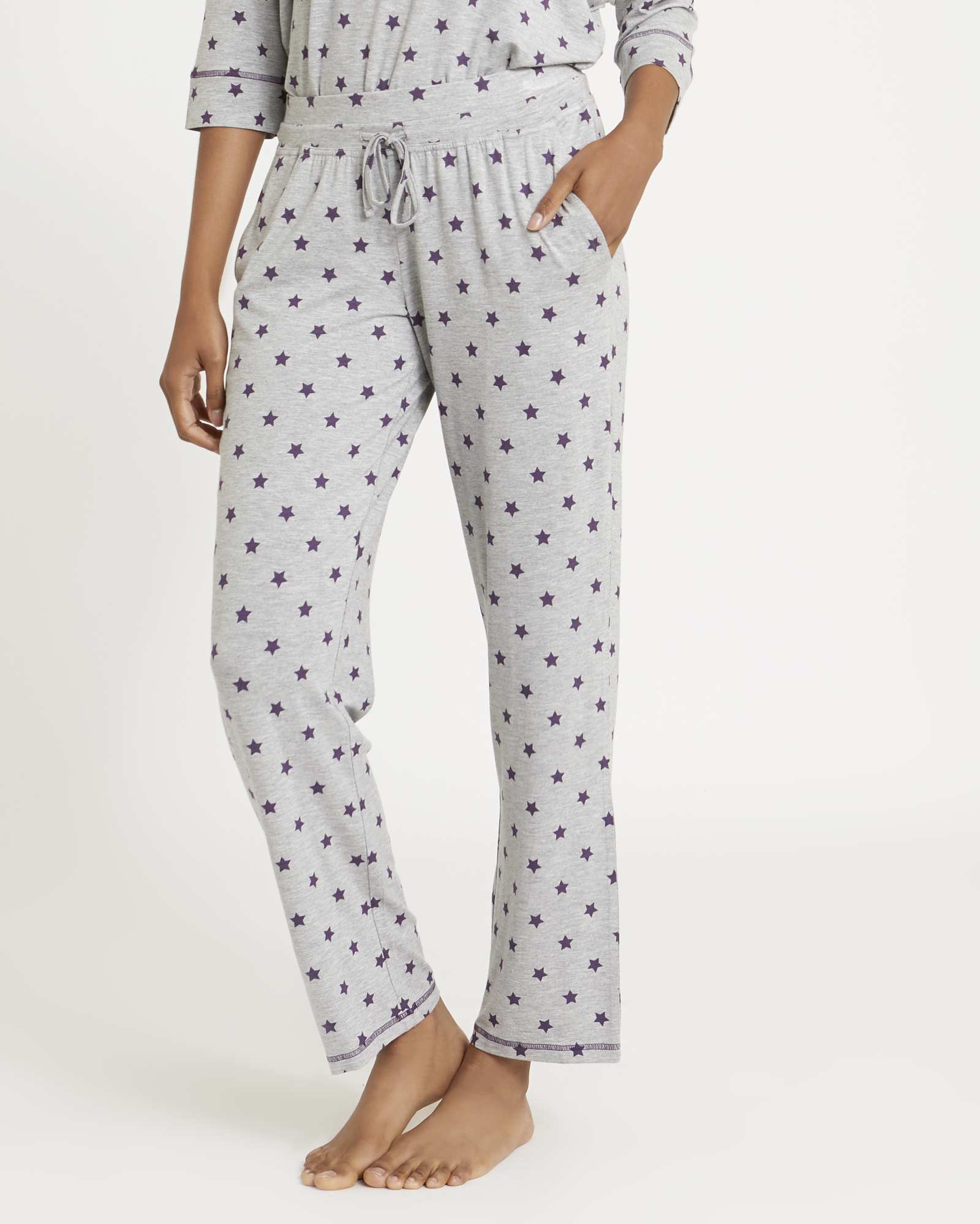 Dunnes Stores | Grey-marl Straight Leg Pyjama Pants