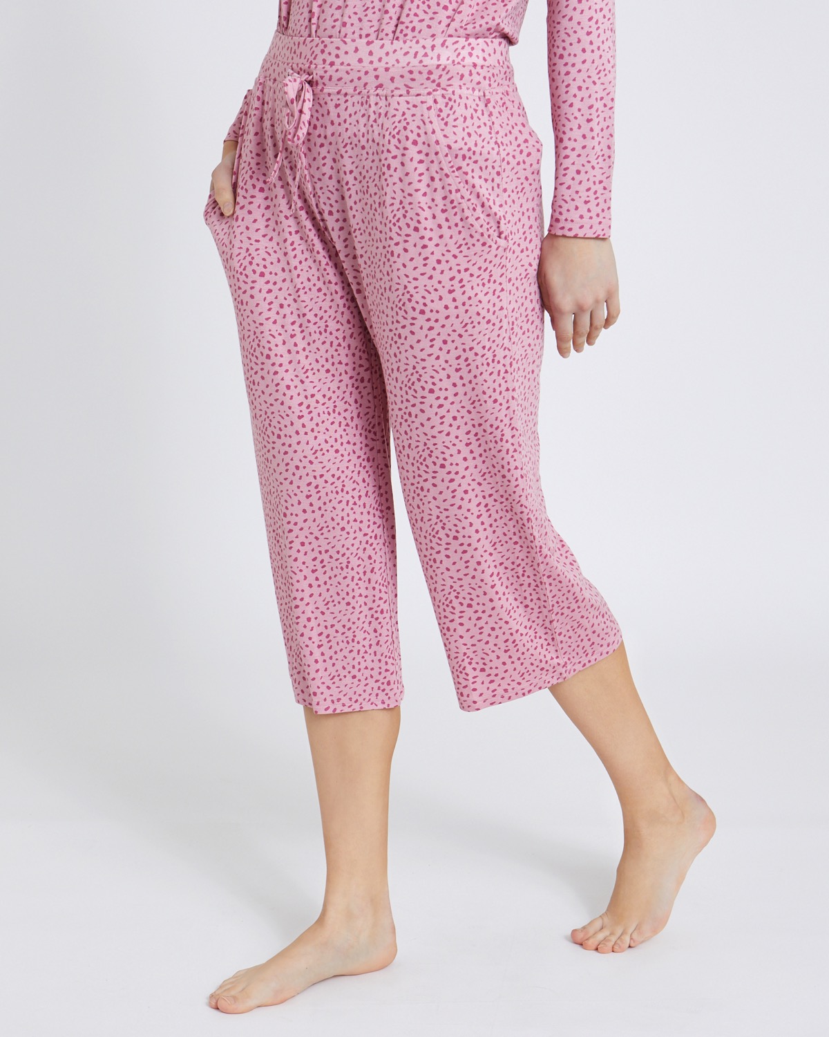 Dunnes Stores | Pink Animal Crop Pants