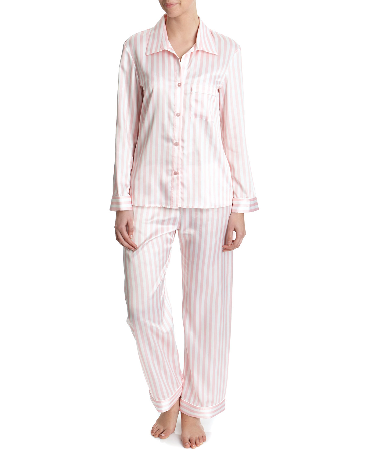 Dunnes Stores | Pink-stripe Satin Stripe Pyjamas