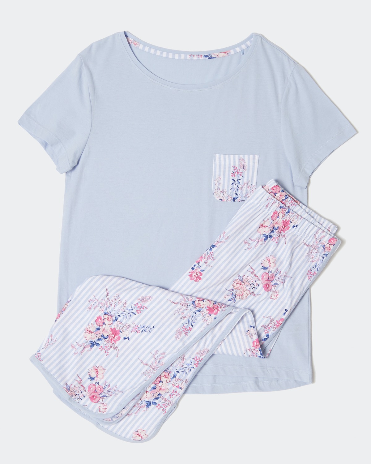 Dunnes Stores | Stripe Cotton Modal Cropped Pyjamas