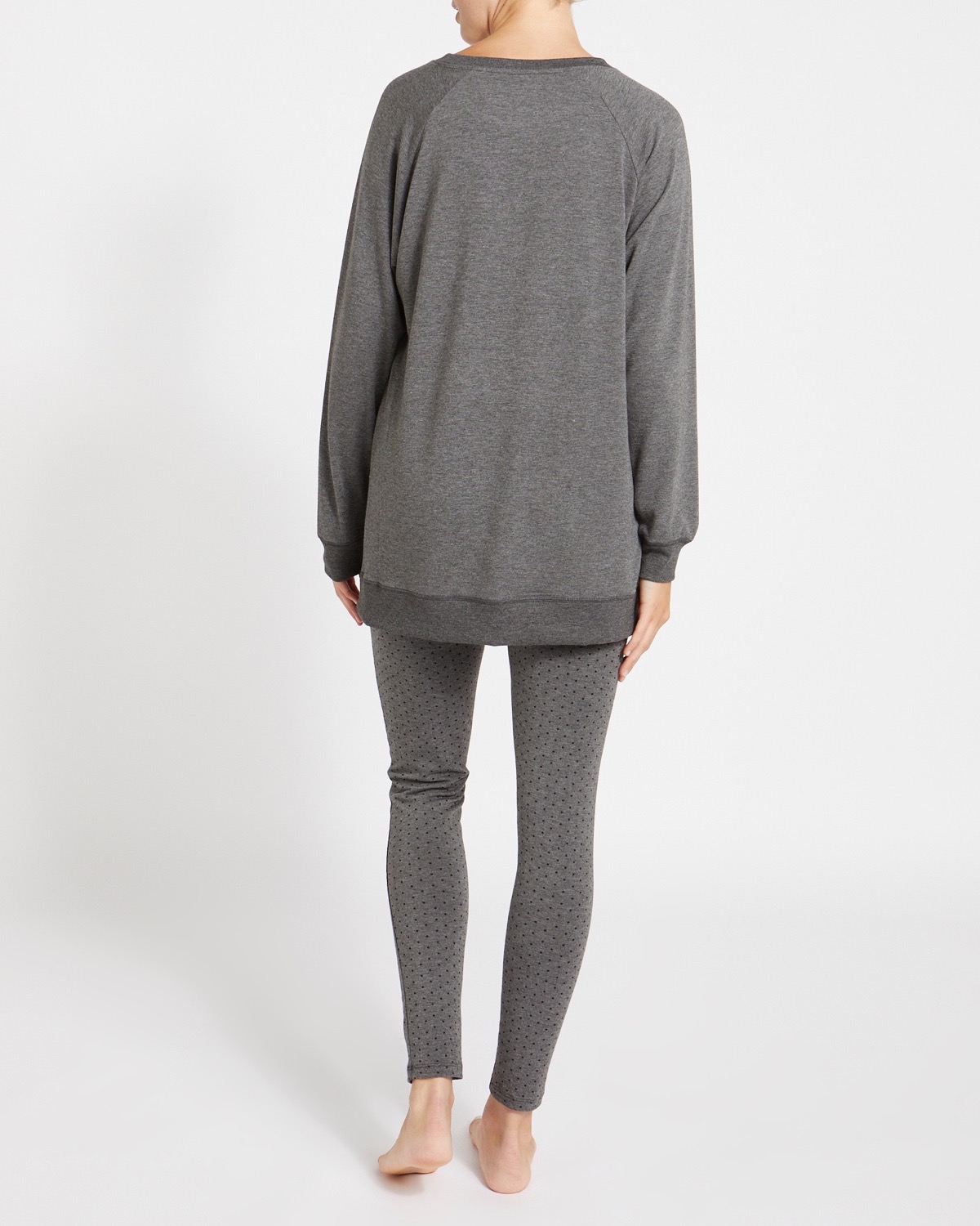 Dunnes Stores  Black Oversized Sweatshirt And Leggings Pyjamas Set
