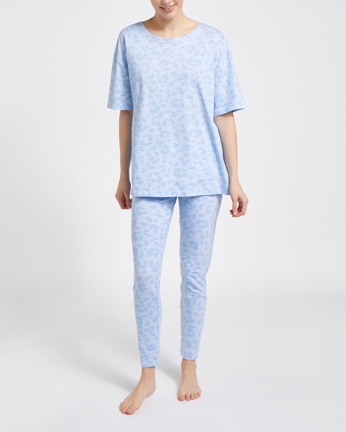Dunnes Stores | Blue Cotton Print Pyjama Set