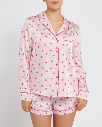 Heart Satin Short Pyjama Set