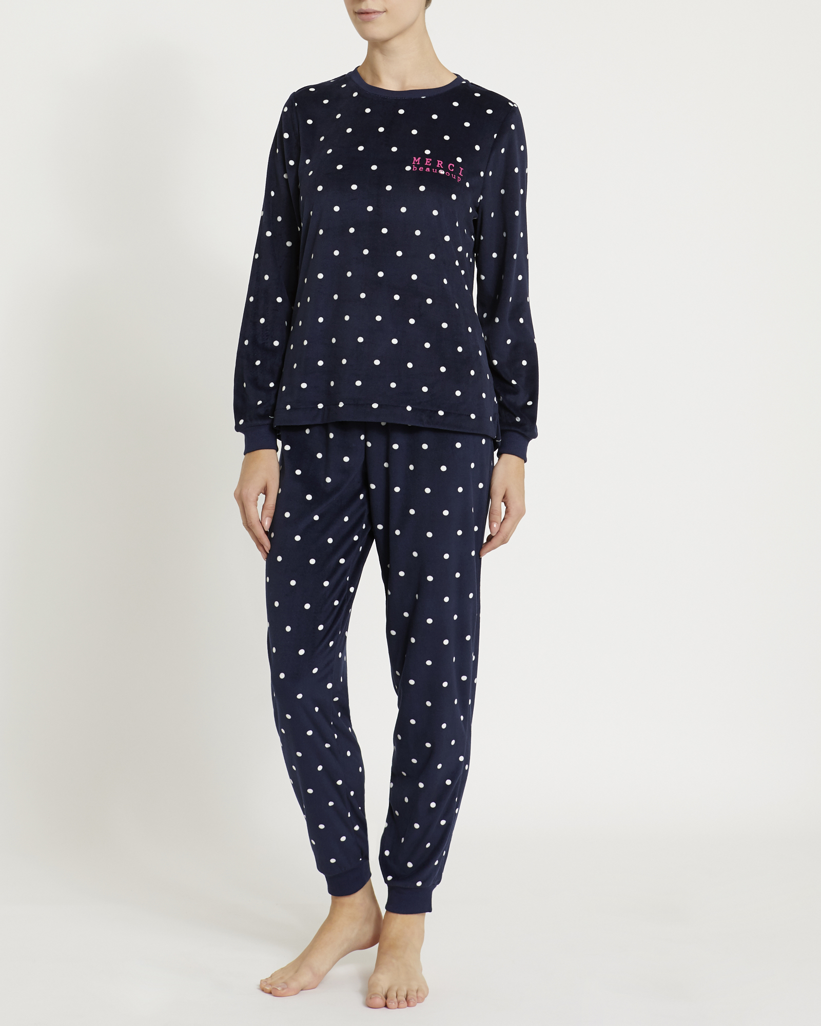 Dunnes Stores | Navy Navy Velour Pyjamas