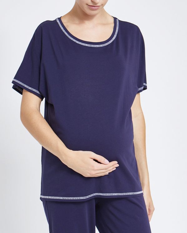 Maternity Navy Pyjama T-Shirt