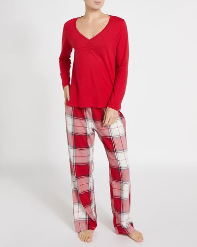Christmas Knit Woven Pyjamas Set