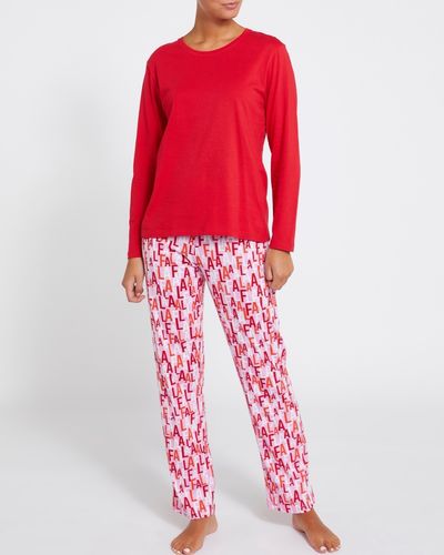 Cotton Long-Sleeved And Straight Leg Christmas Pyjamas Set
