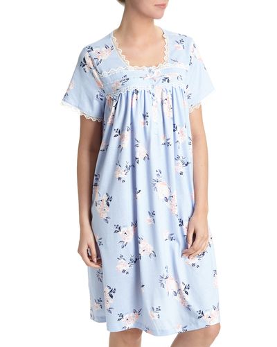 Blue Floral Nightdress (Short and Regular) thumbnail