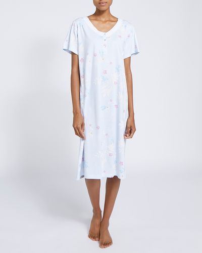 Short-Sleeved Cotton Lace Nightdress