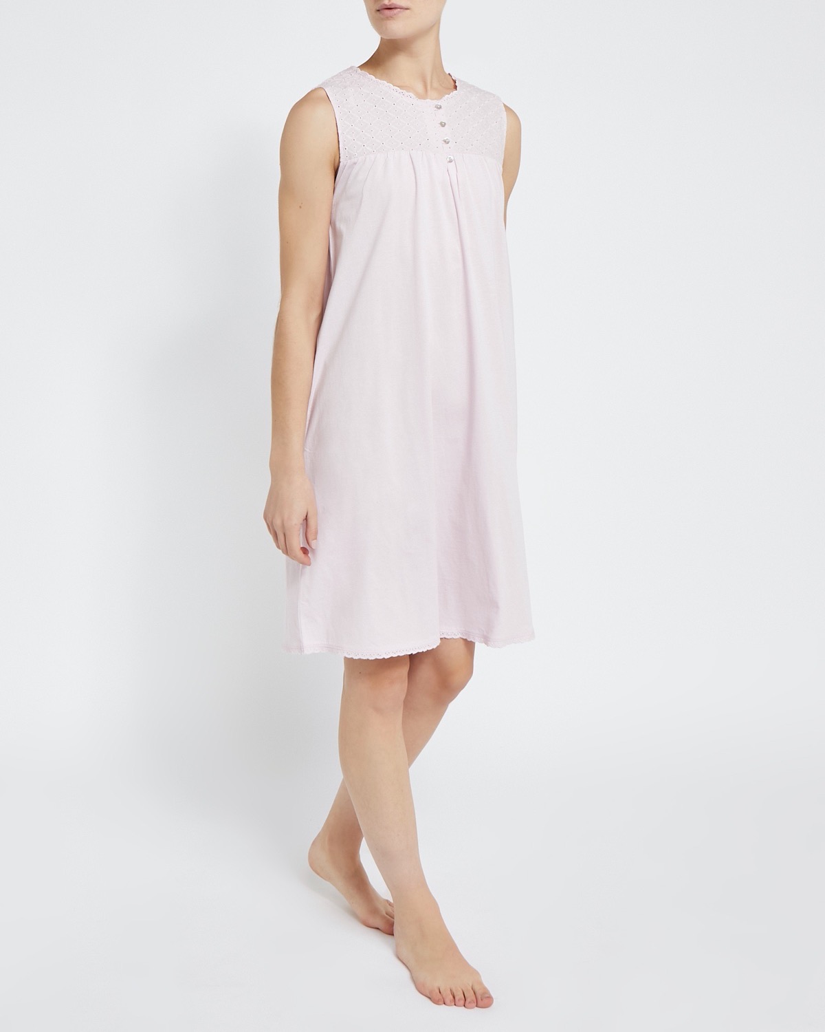 Dunnes Stores | Pink Cotton Broderie Anglaise Nightdress