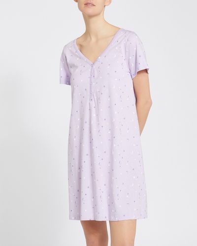 Cotton V-Neck Button Nightdress
