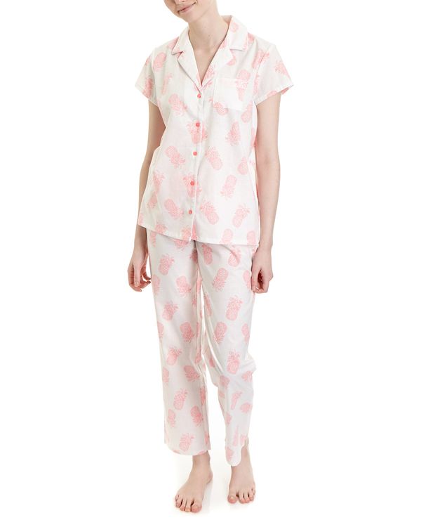 Pineapple Print Revere Collar Pyjamas