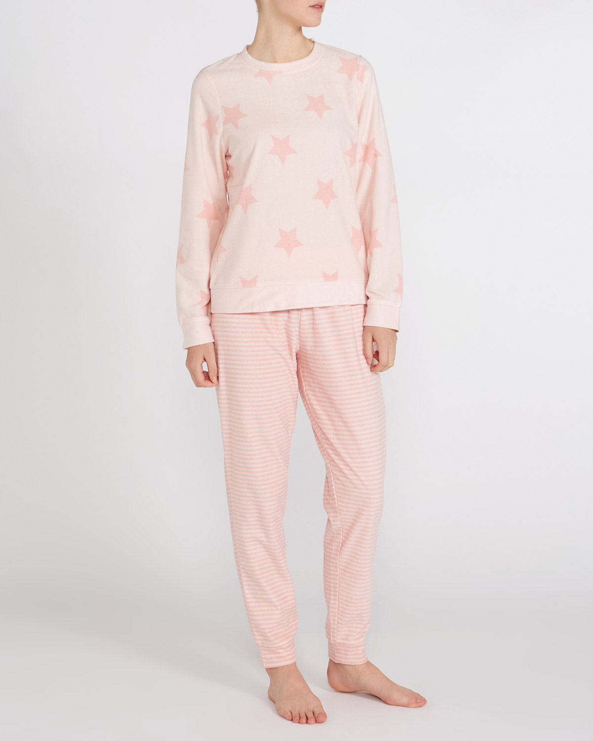 Dunnes Stores  Star Fluffy Fleece Pyjamas Set