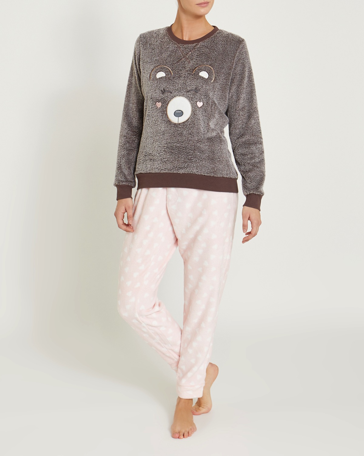 Dunnes Stores | Brown Fluffy Bear Pyjamas