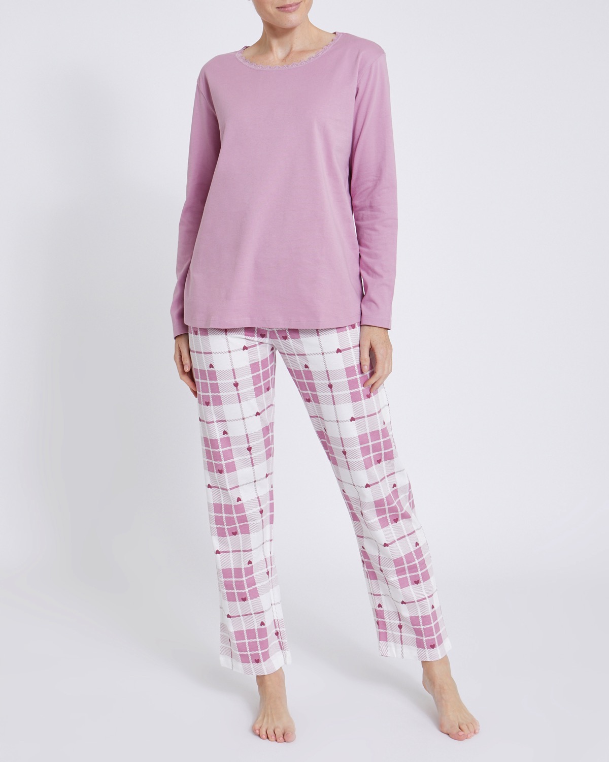 Dunnes Stores | Pink Pink Check Pyjamas
