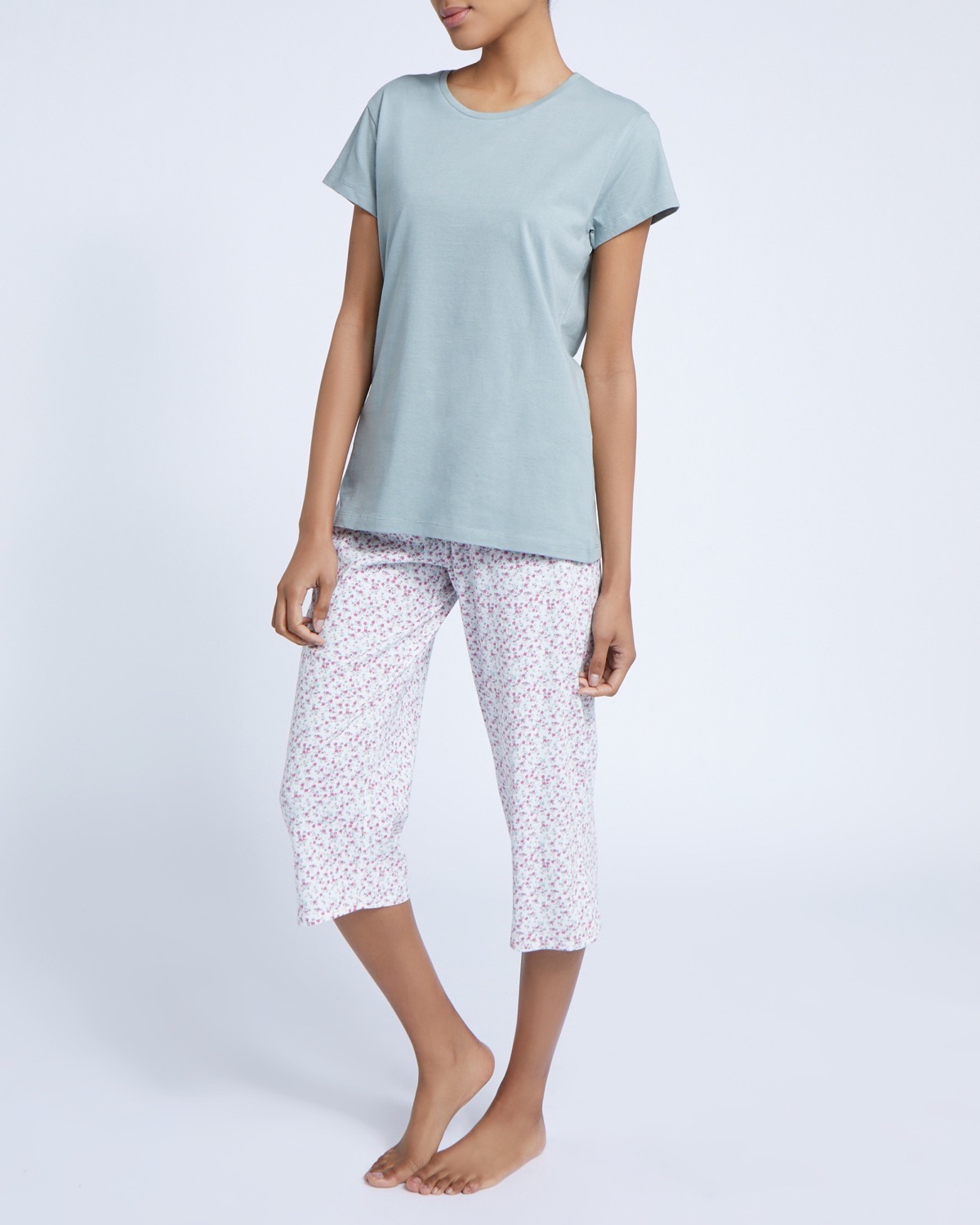 Dunnes Stores | Green Knit Crop Pyjamas