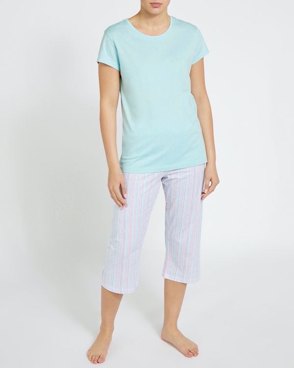 Dunnes Stores | Stripe Knit Crop Pyjama Set