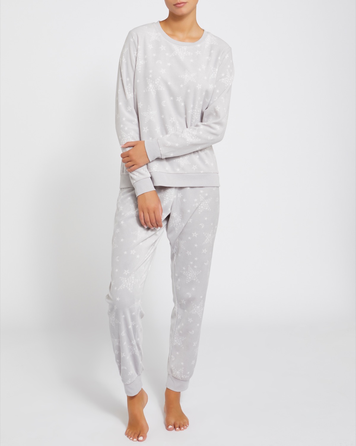 Dunnes Stores | Grey Microfleece Pyjama Set