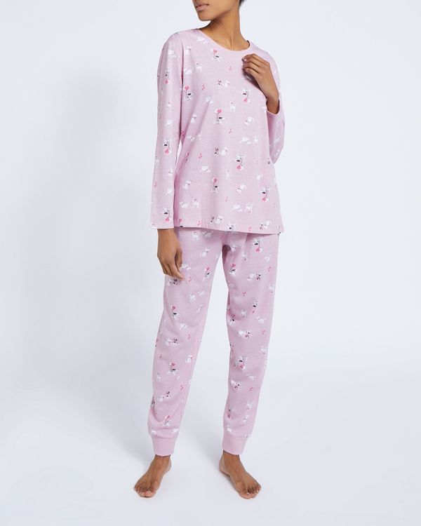 Dunnes Stores | Pink-print Cotton Pyjamas Set