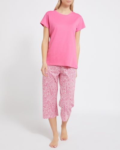 Short Sleeve Knit Crop Pyjamas Set