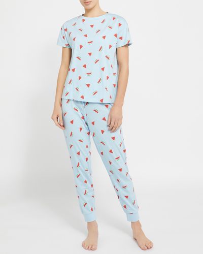 Short-Sleeve Knit Cuff Pyjama Set