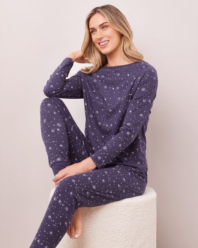 Long Sleeved Knit Cuff Pyjamas Set